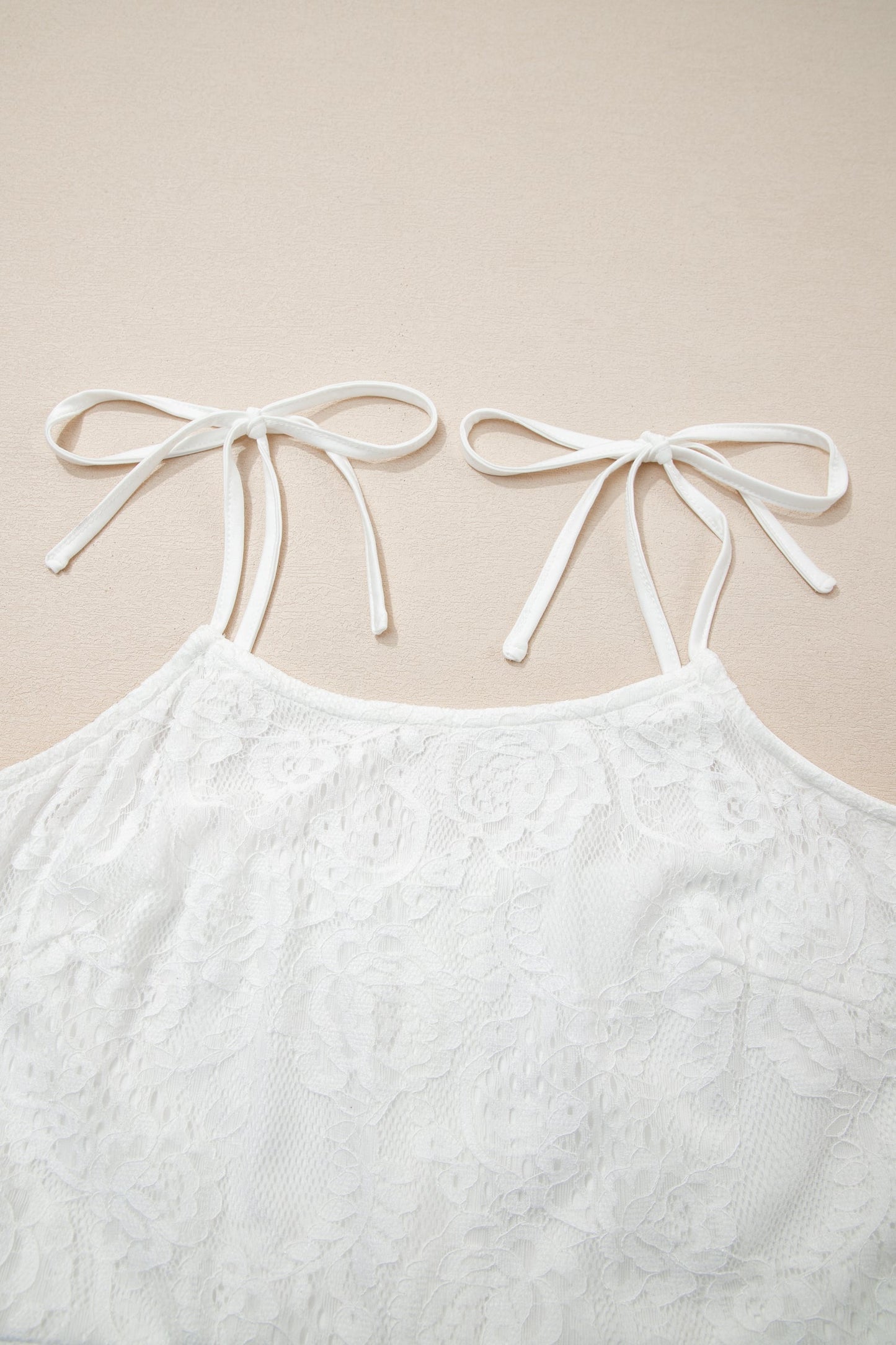 Floral Lace Tie Spaghetti Straps Maxi Dress