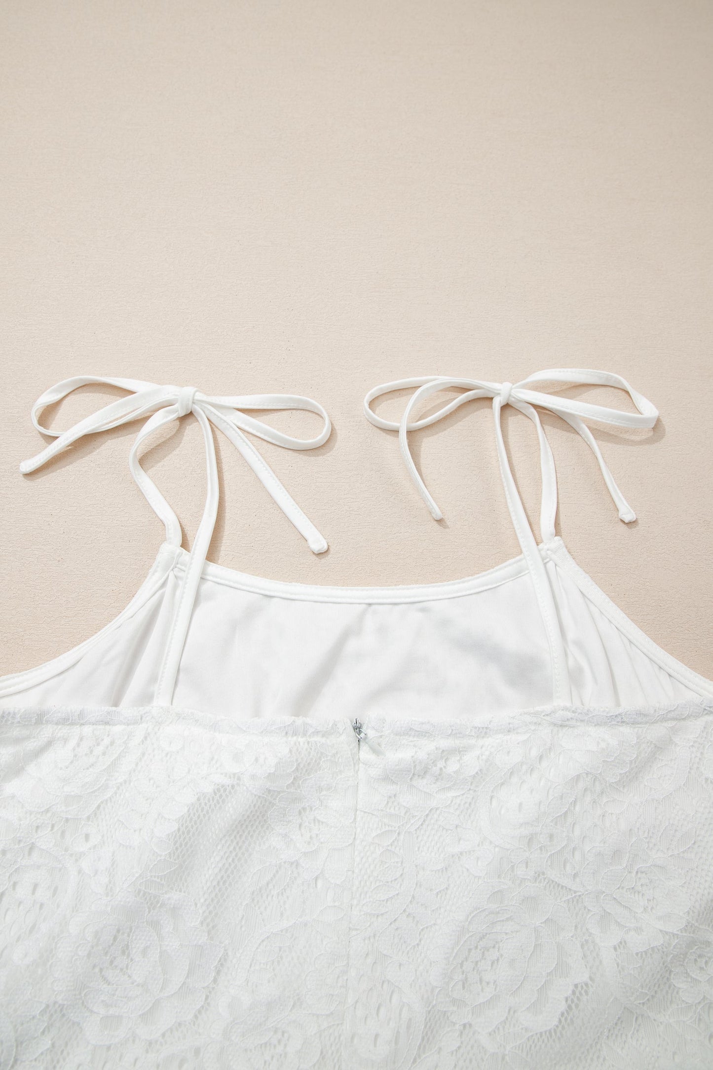 Floral Lace Tie Spaghetti Straps Maxi Dress